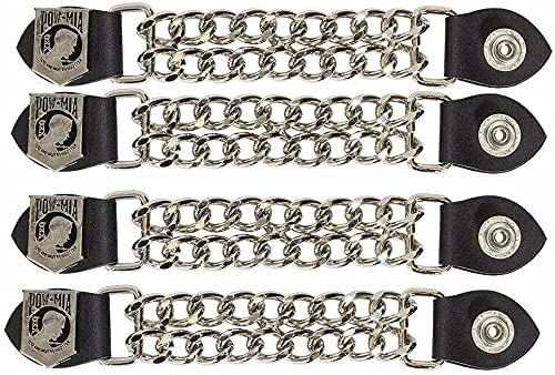 Metal And Leather Chrome Vest Extenders Pow Chains
