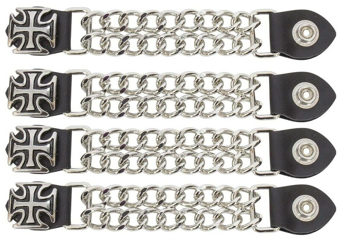 Dual Metal Chain Chopper Cross Vest Extender