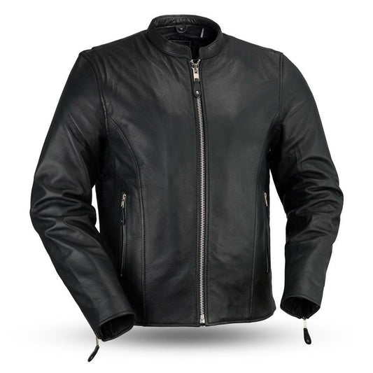 Men’s Classic Black Leather Motorcycle full sleeve Jacket – Premium Biker Riding Jacket with Zip Closure