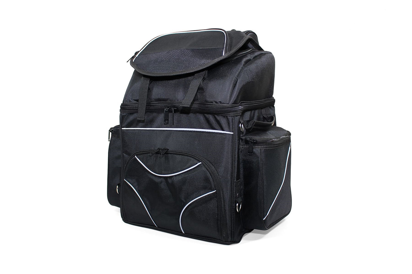 Deluxe Motorcycle Sissy Bar Travel Bag – Expandable Multi-Compartment Touring Luggage