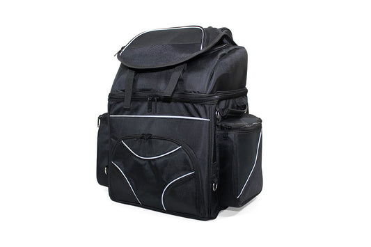 Deluxe Motorcycle Sissy Bar Travel Bag – Expandable Multi-Compartment Touring Luggage