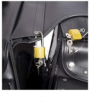 EXCELSIOR INT Unisex Waterproof UV Protected Large Quick Detach PVC Leather Saddle Bags Motorcycles/Back Pack - Universal Fit, Black