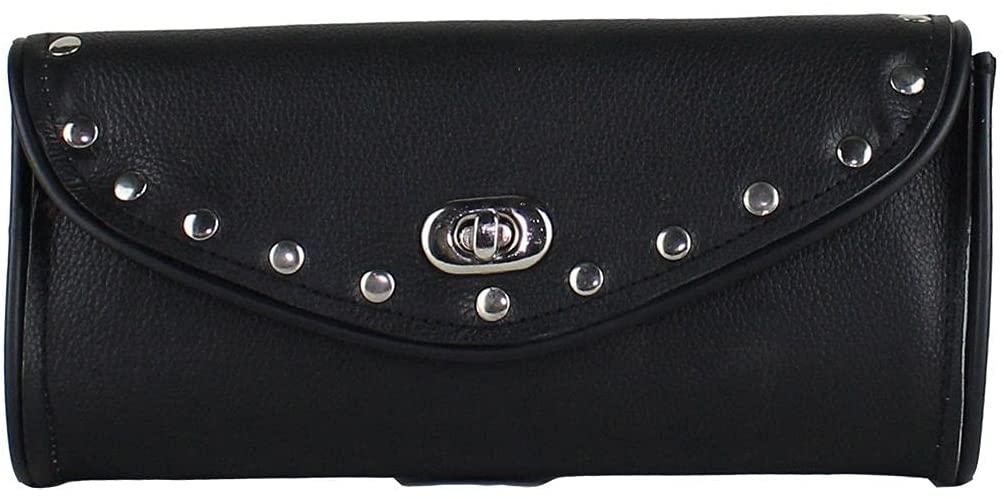 ZONY INC Unisex Waterproof Universal Chrome Studded Windshield Duarable And Comfortable Motorcycle Bag One Size (Black)