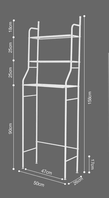 3 Shelf Bathroom Space Saver, Over The Toilet Rack, Bathroom Corner Stand Storage Organizer Accessories, Bathroom Tower Shelf- Black