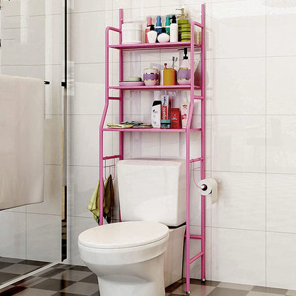 3 Shelf Bathroom Space Saver, Over The Toilet Rack, Bathroom Corner Stand Storage Organizer Accessories, Bathroom Tower Shelf- Black